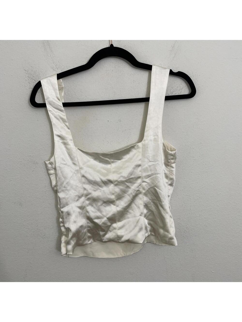 Revolve Pammi Top Runaway The Labe satin Ivory size S $85msrp - Picture 8 of 9
